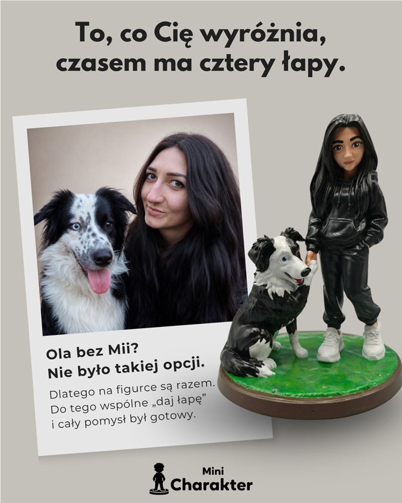 Ola z psem Mią i wspólna figurka